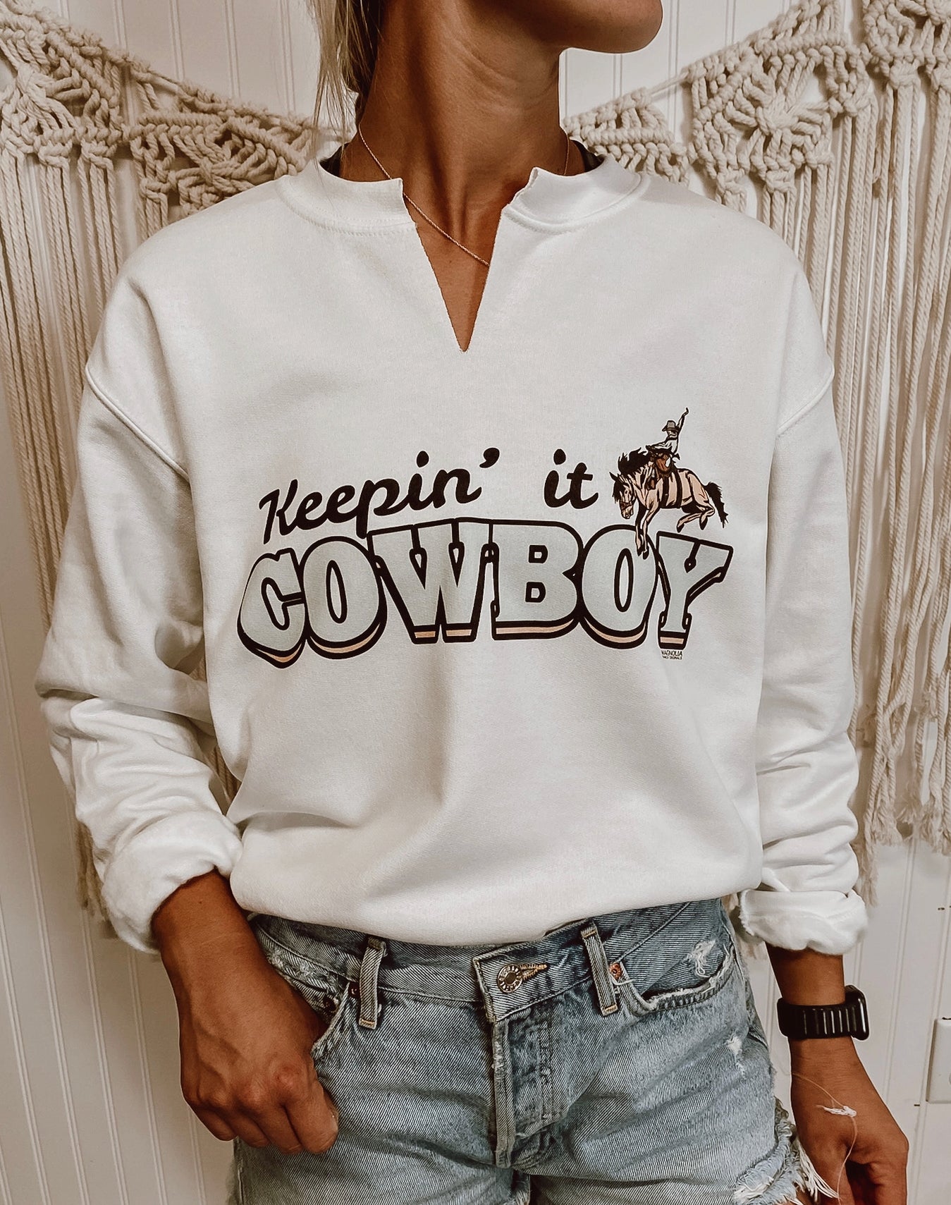 Keepin’ It Cowboy Crop Sweatshirt