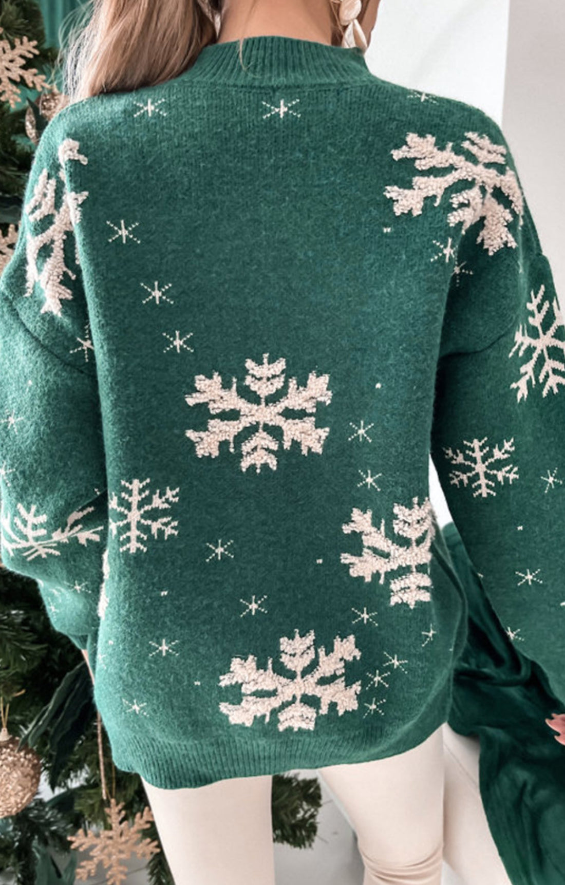 Green Snowflake Sweater