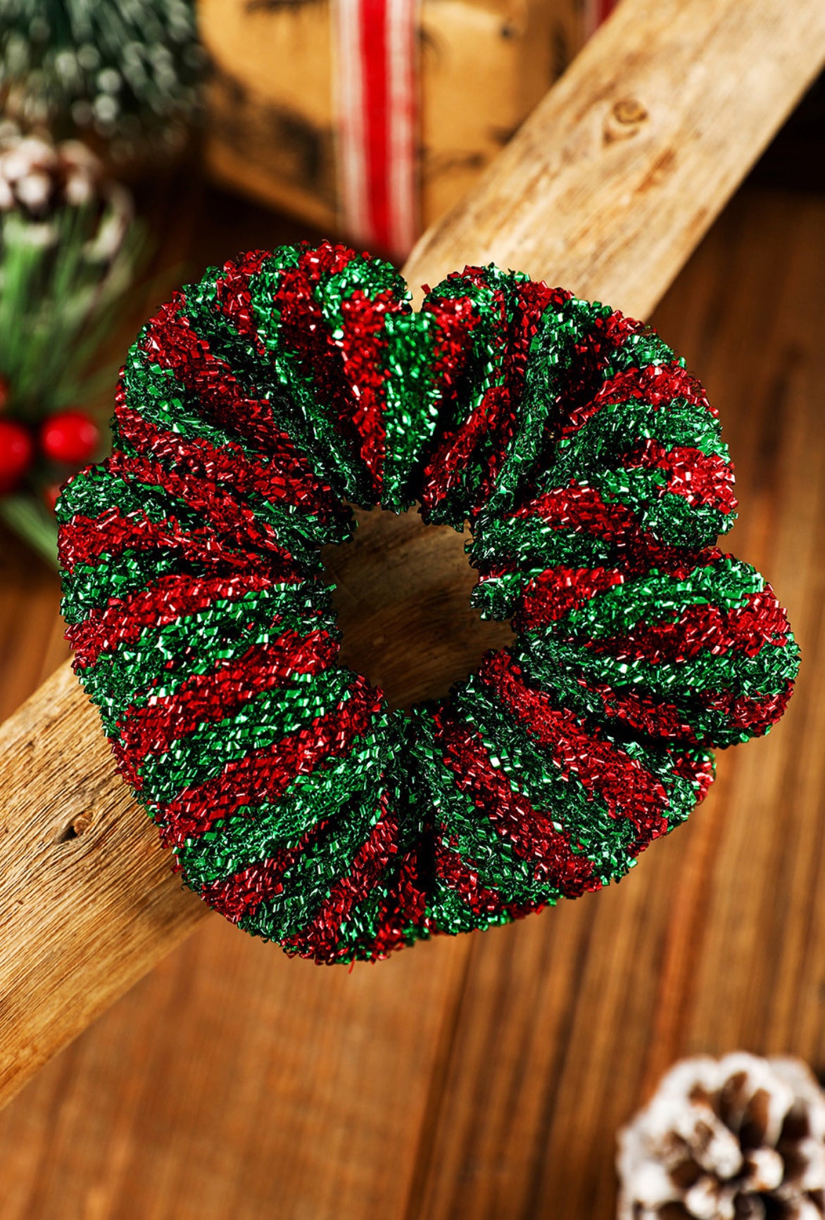 Red & Green Glitter Scrunchie