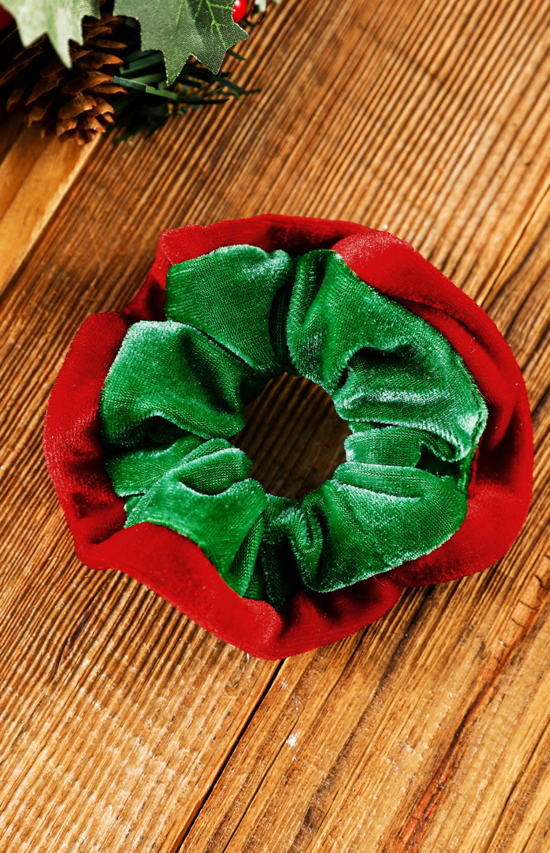 Green and Red Scrunchie