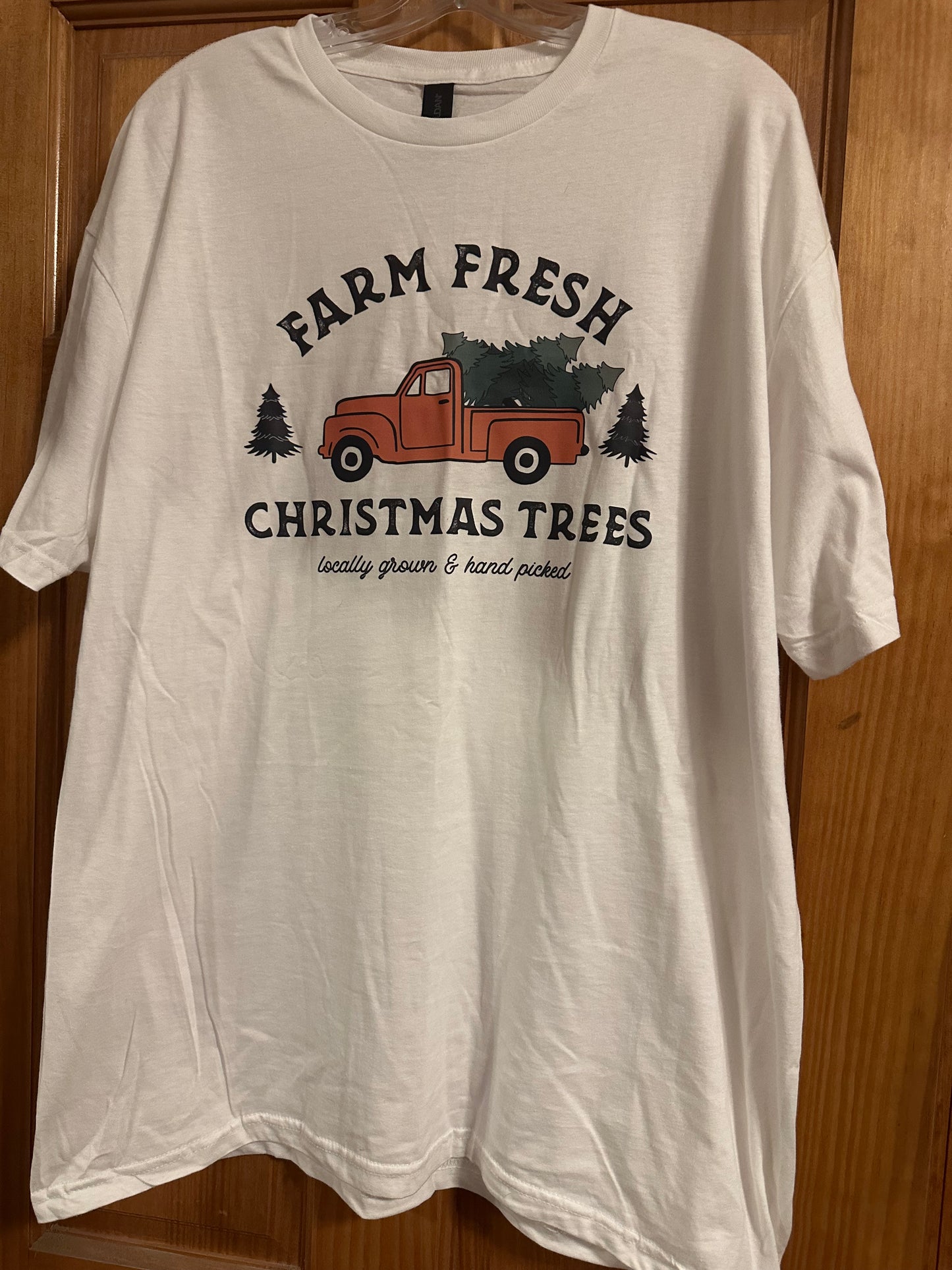 White Red Christmas Truck Tee