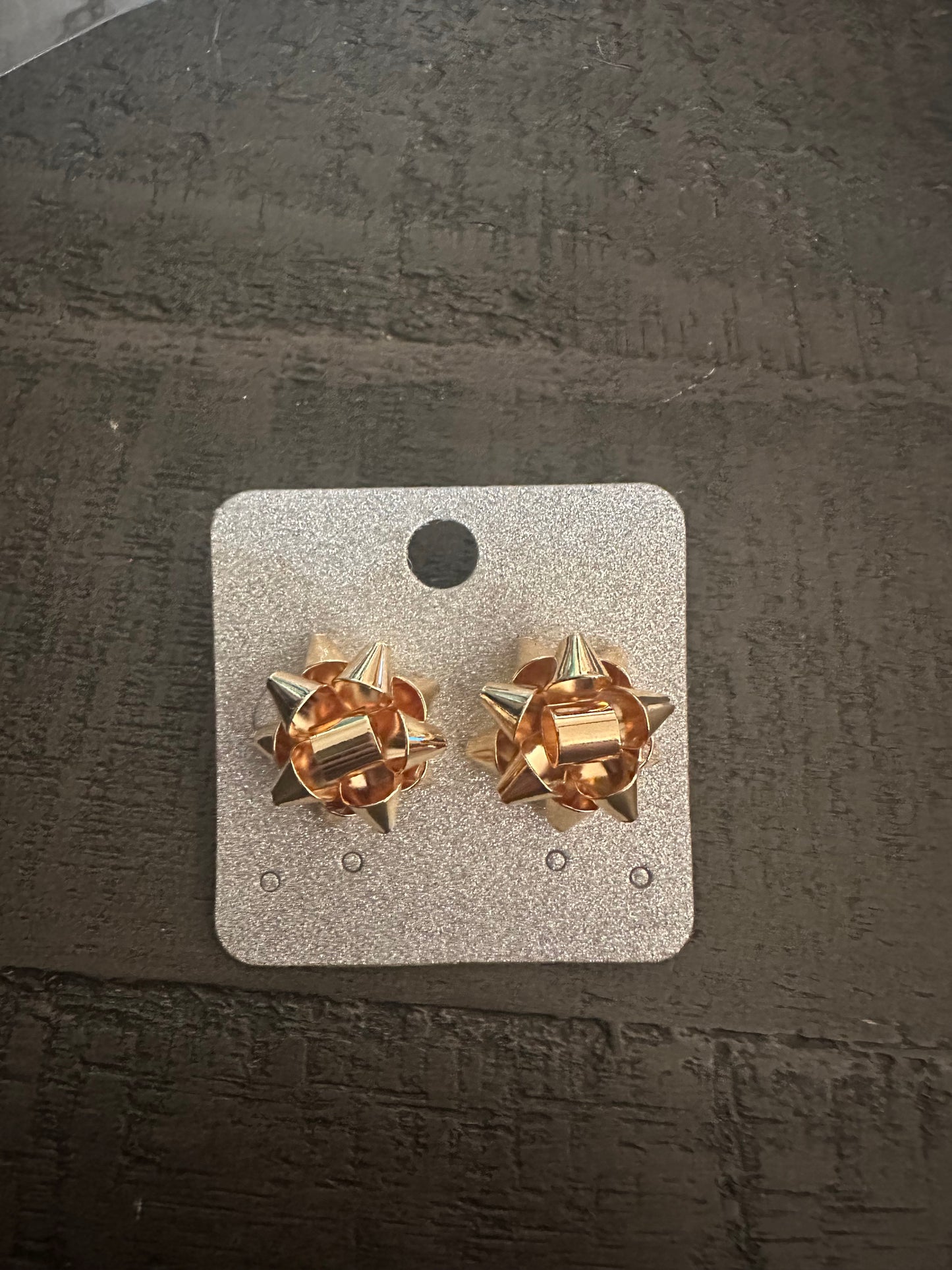 Gold Gift Bow Earrings