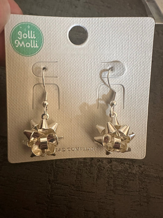 Silver Bow Earrings