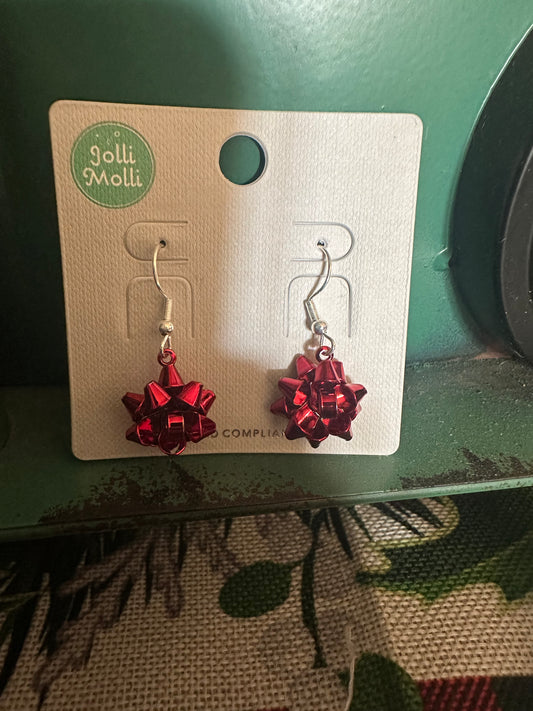 Red Bow Earrings