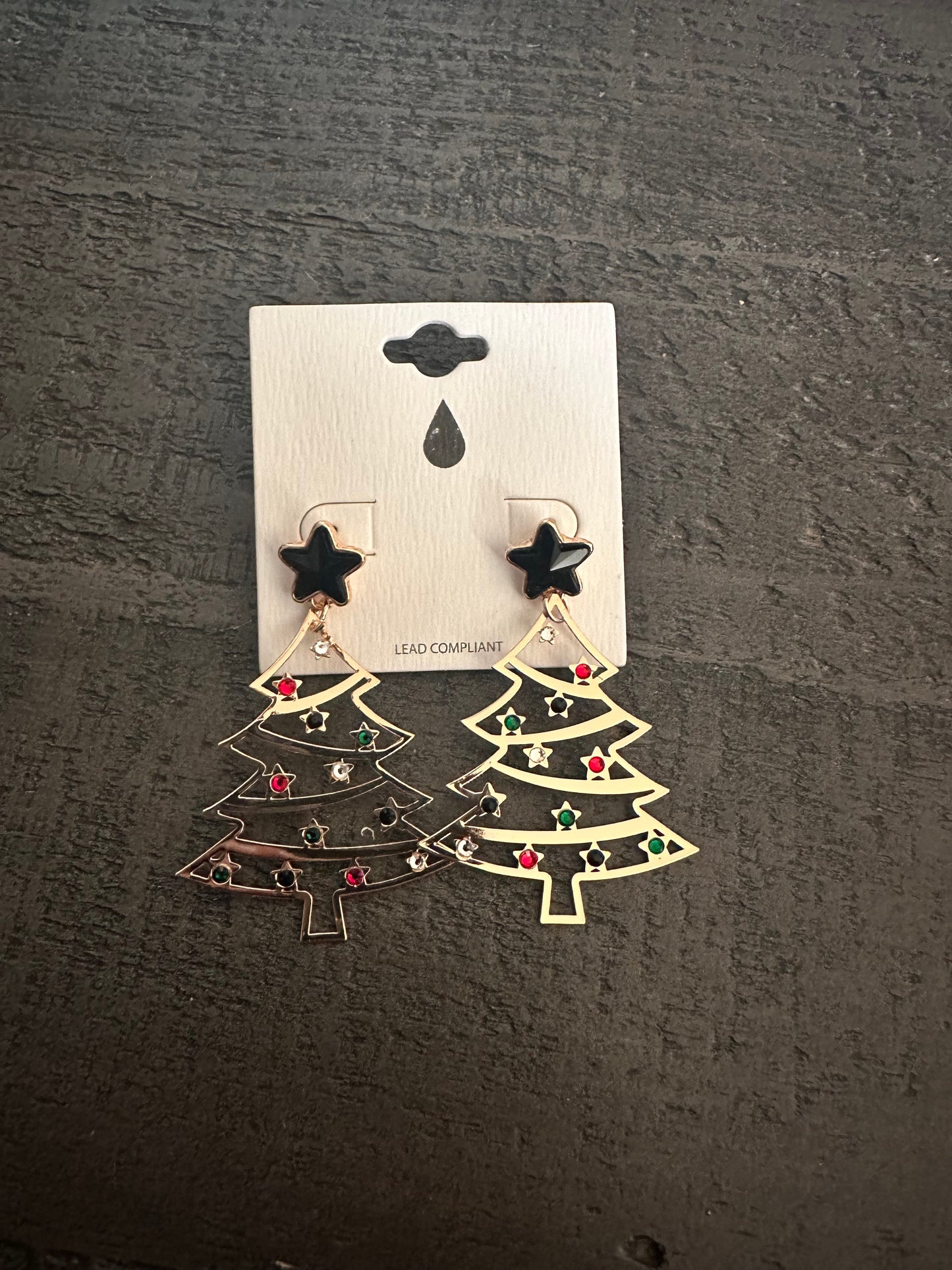 Multi Glitter and Glow Tree Earrings