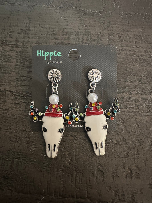 Oh Steer It's Christmas Earrings