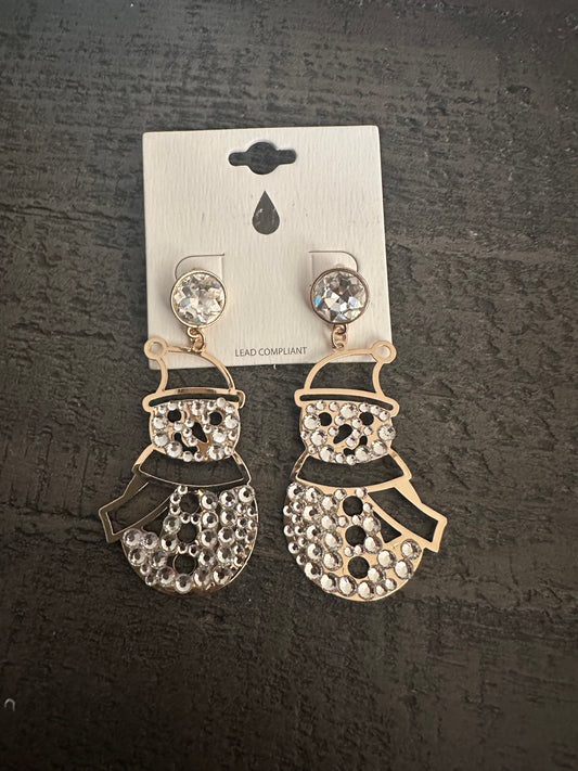 Snowman Gold Earrings