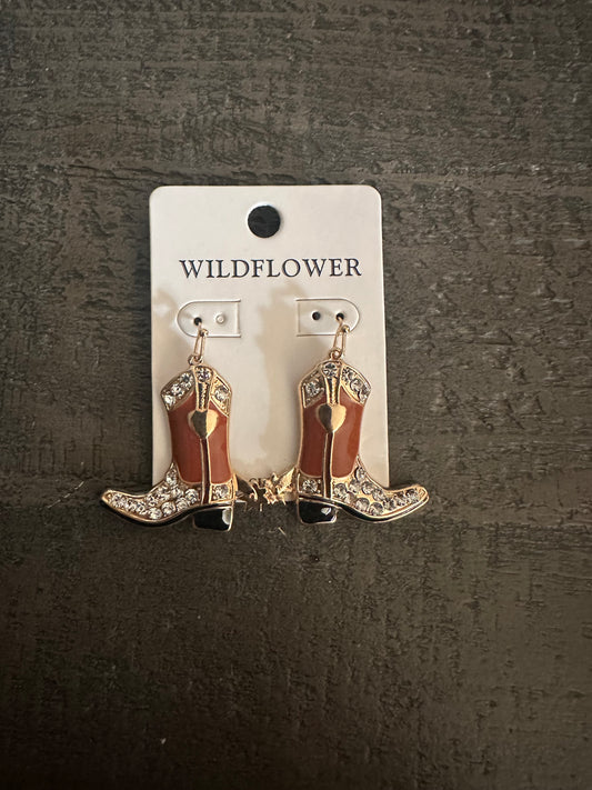 Brown Boot Earrings