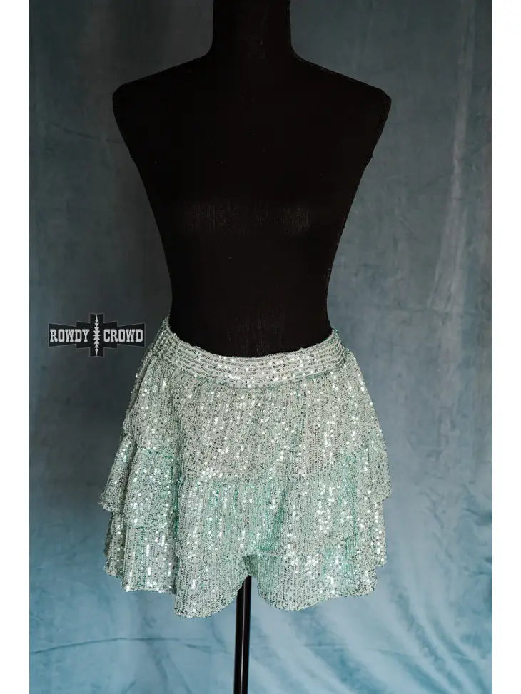 Turquoise Sparkle Shorts