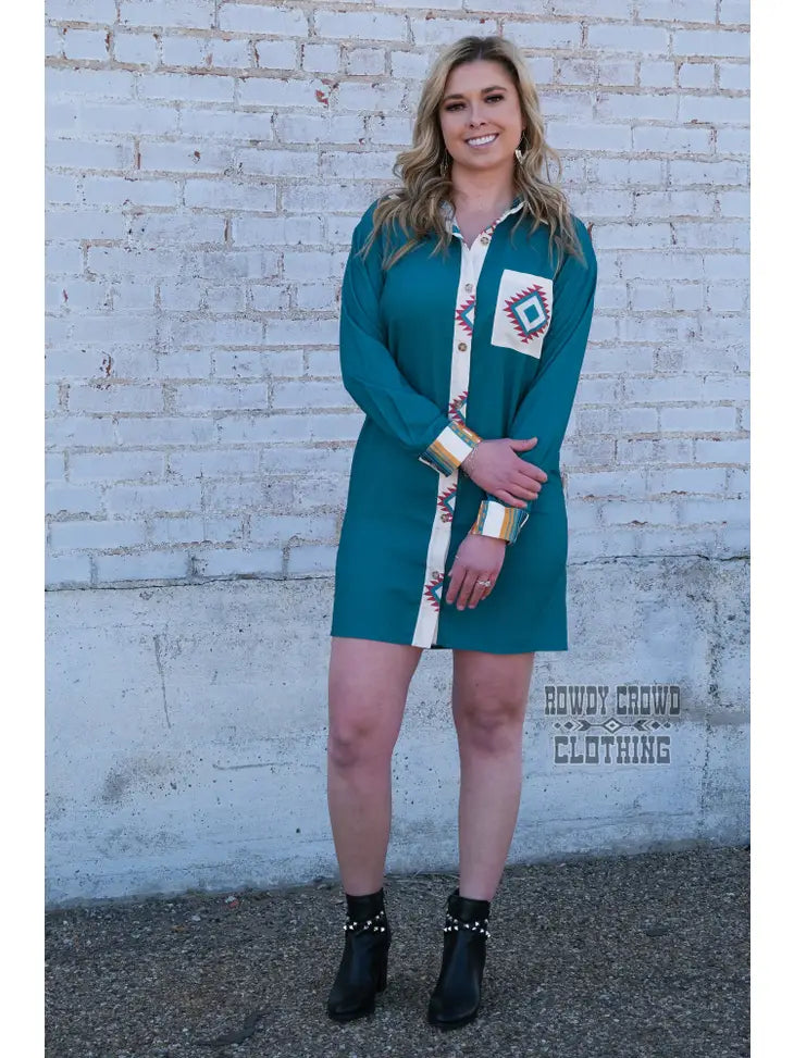 Teal Duster Dress